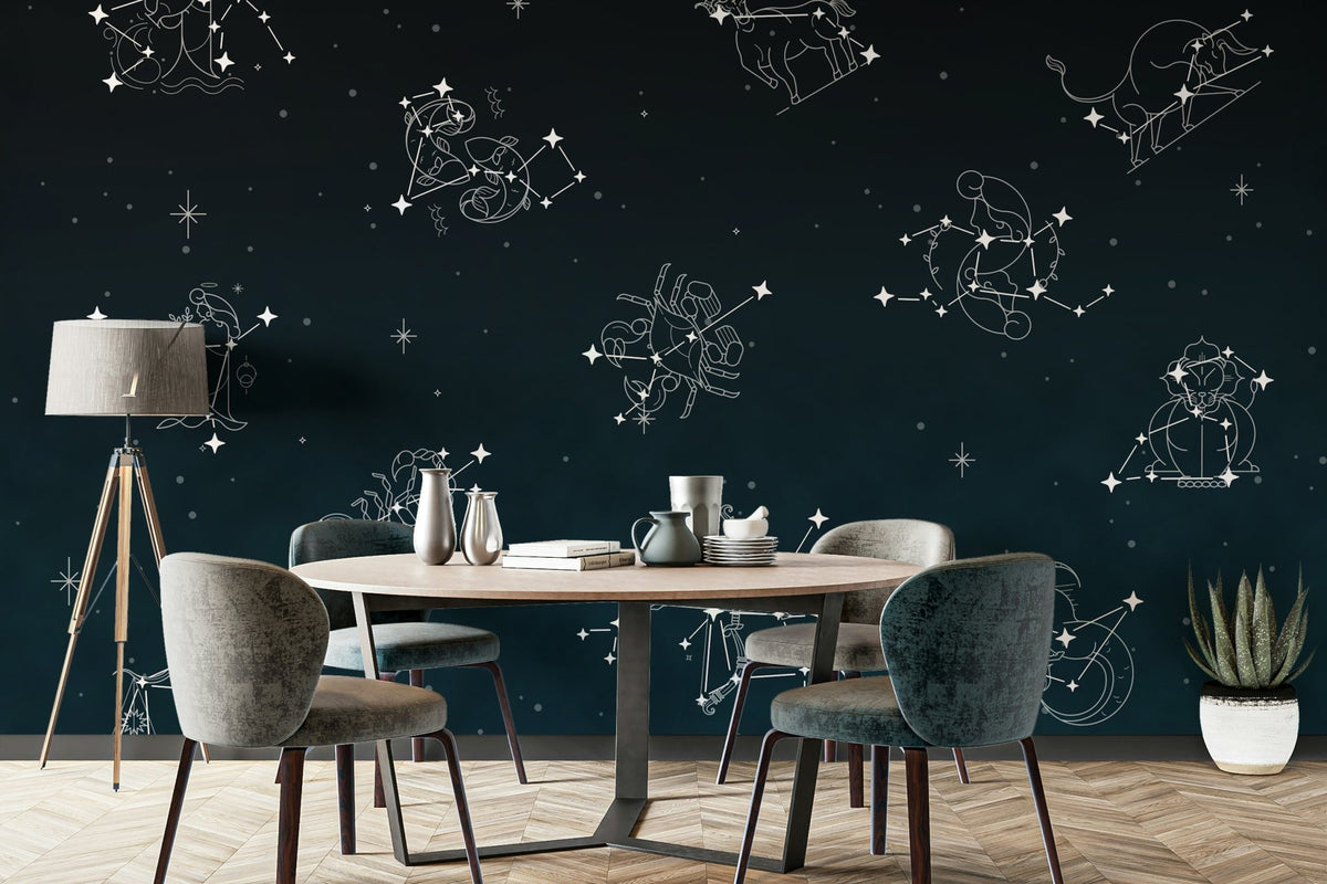 A wall mural of a peaceful celestial pattern. GD3673

