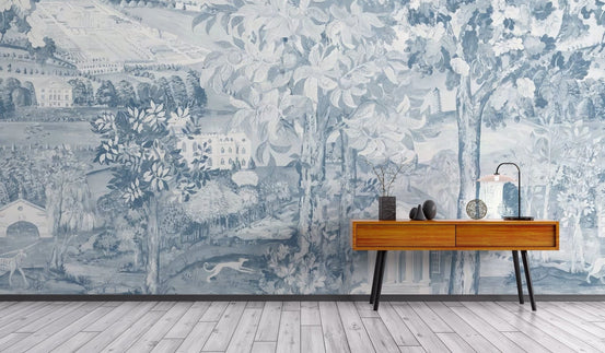 Elegant Blue Textured Wall Mural C483
