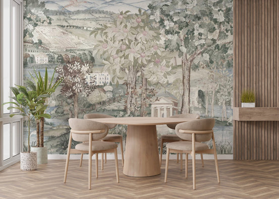 Elegant Green Textured Wall Mural C484
