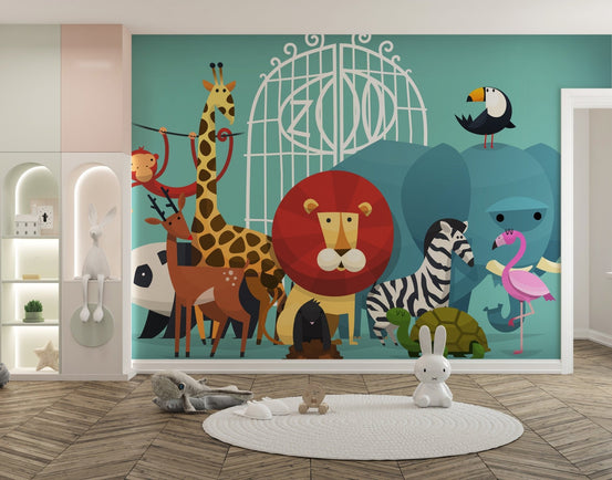 Zoo Animals Wallpaper Mural A276